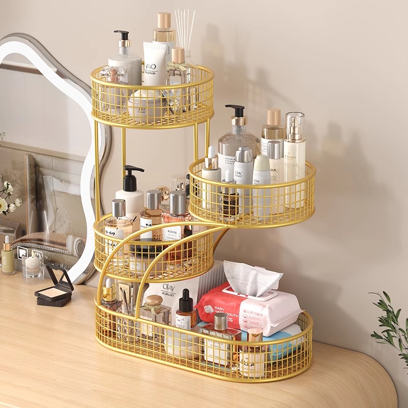 2024新款化妆品收纳盒桌面卫生间大容量台面梳妆台洗漱台置物架子