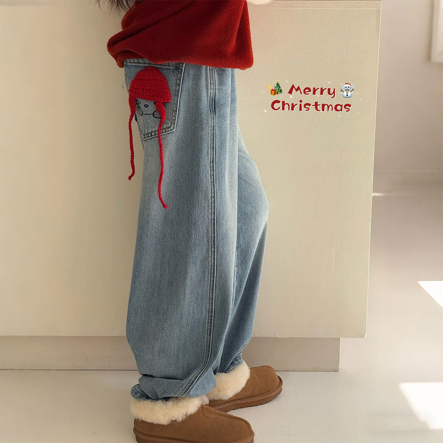 韩国童装2025秋冬季女童加绒弯刀牛仔裤儿童加厚裤子中大童阔腿裤,童装/婴儿装/亲子装,儿童牛仔裤,淘宝优惠券,粉丝福利购,淘宝优惠卷