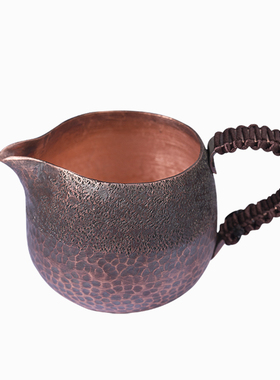 风谷山房 手工锤目纹紫铜侧把公道杯 加厚茶海分茶器匀杯公杯茶具
