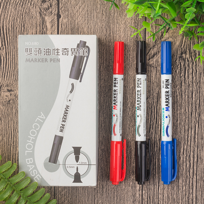 雄狮680双头细字奇异笔勾线笔油性记号笔马克笔环保笔