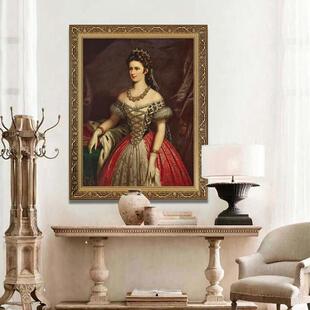 茜茜公主人物油画欧洲贵妇装饰画艺术微喷画做机理画可定制尺寸