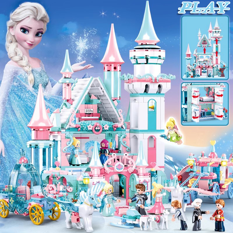美国精品冰雪城堡系列积木冰雪奇缘儿童益智拼装玩具女孩生日送礼
