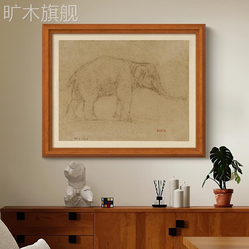 象》高级感法式中古风客厅装饰画小众复古老钱风玄关斗柜艺术挂画图片