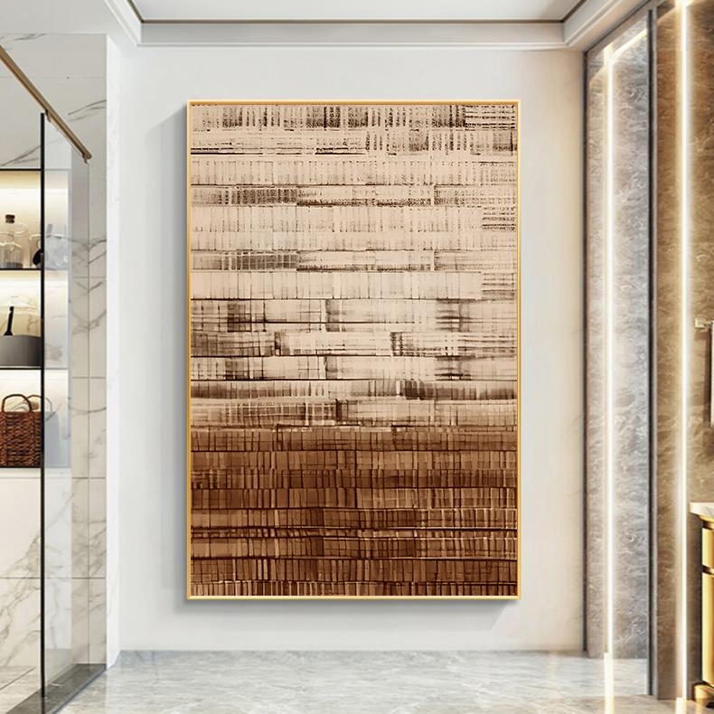 侘寂风客厅装饰画抽象大幅玄关走廊挂画高级感沙发背景墙落地壁画