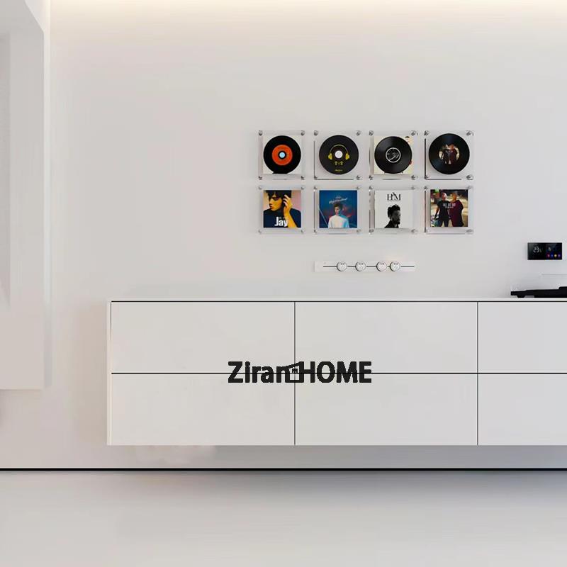 双面高透亚克力照片展示装饰画音乐黑胶唱片实物组合墙画客厅定制