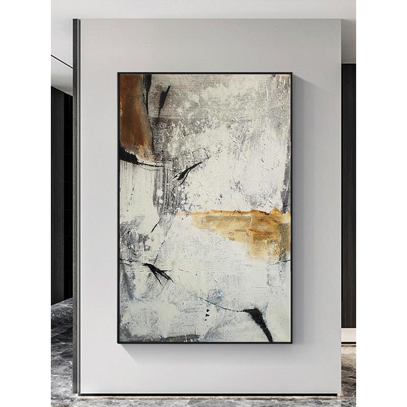 意式极简抽象客厅挂画简约大气高级感侘寂风玄关装饰画大幅落地画