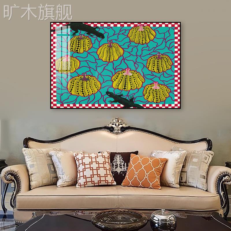 草间弥生南瓜装饰画 画高级感轻奢挂画 画客厅饭厅波普风小众潮流