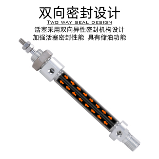 亚德客不锈钢迷你气缸MI10 40X25X50X75X100X150S