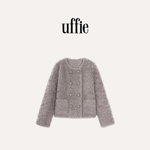 uffie于绘双排皮扣饰外套