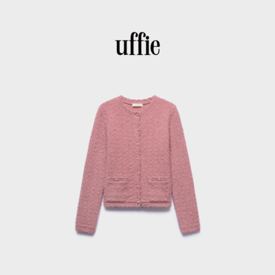 uffie于绘 胭脂花呢 花式纱针织开衫
