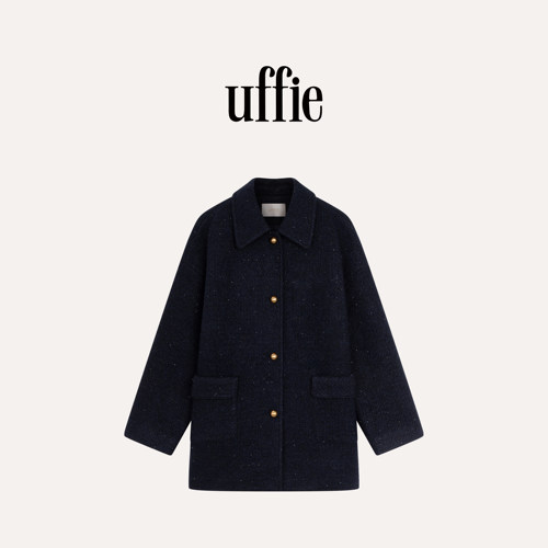 UFFIE于绘 珠片饰星闪毛呢外套