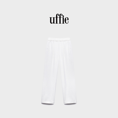 uffie于绘褶裥饰编织感直筒裤