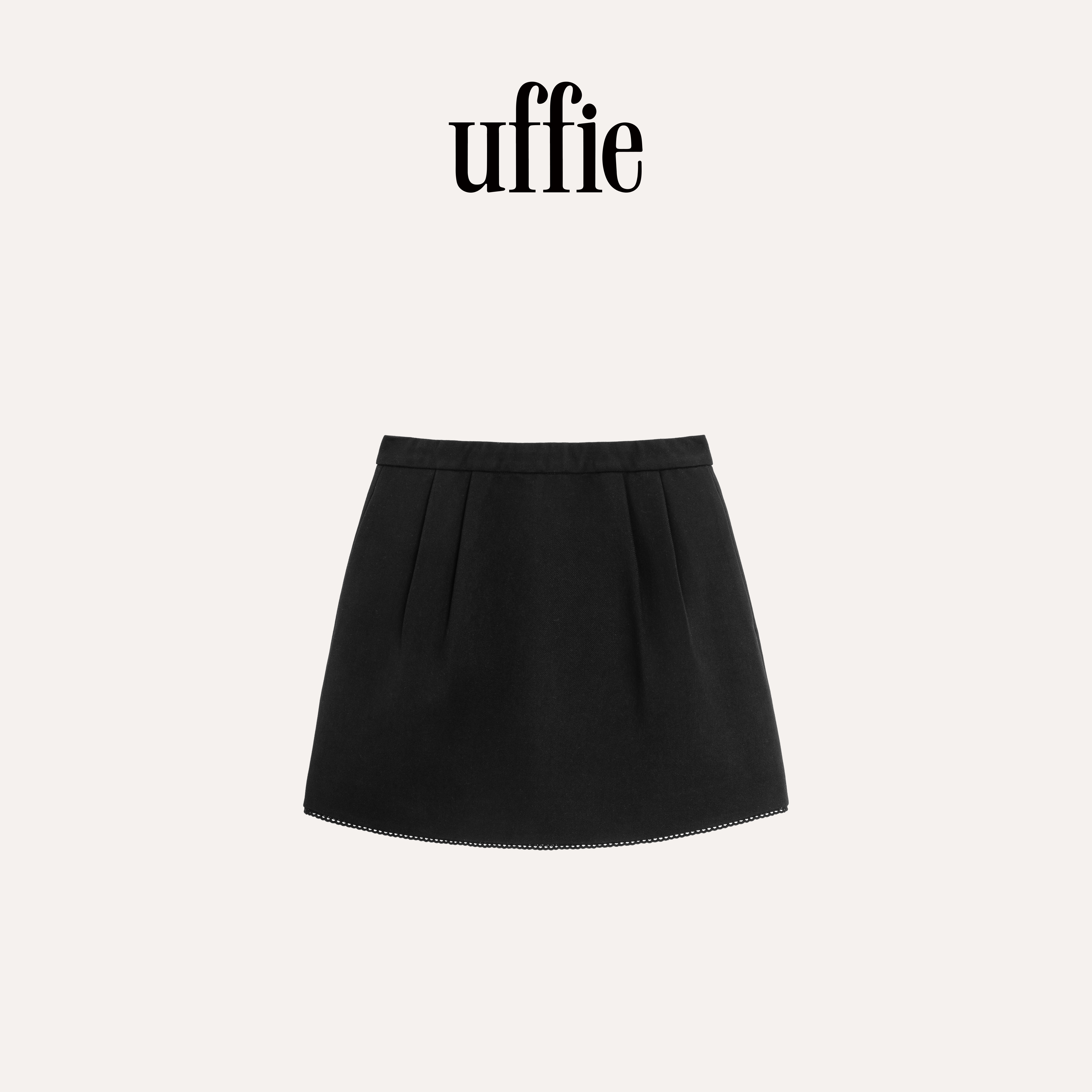 uffie于绘南瓜斜纹叠褶半裙