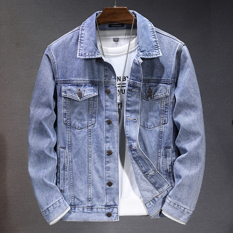 2025春秋冬季新款6色牛仔外套男百搭复古正肩版型休闲夹克上衣