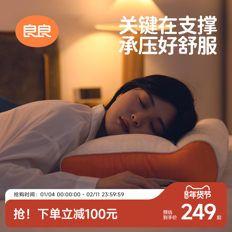 良良5+2均匀压力枕成人睡眠枕头护颈椎枕头家用PE软管枕芯助睡眠
