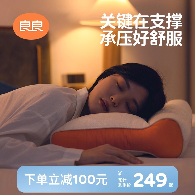 良良5+2均匀压力枕成人睡眠枕头护颈椎枕头家用PE软管枕芯助睡眠