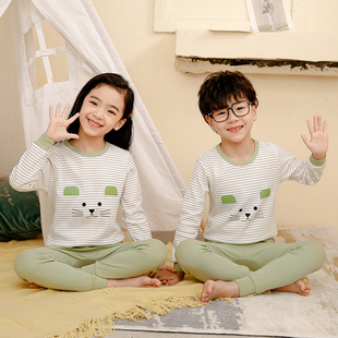 纯棉女童宝宝打底男童薄款 全棉线衣线裤 内衣睡衣 套装 儿童秋衣秋裤