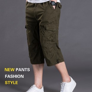 工装 薄型宽松版 包邮 男 裤 多口袋休闲中裤 七分裤 男士 新品 2019夏季