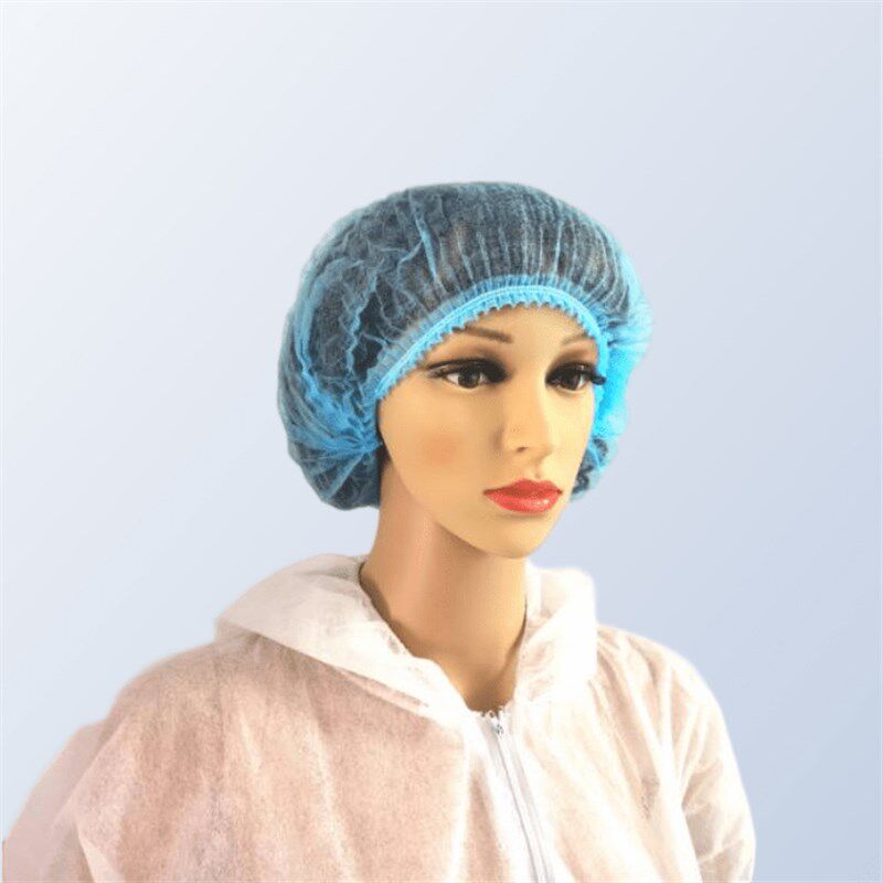 一次性帽子无纺布条形PP蘑菇帽整箱防尘防掉发透气厨师实验食品帽