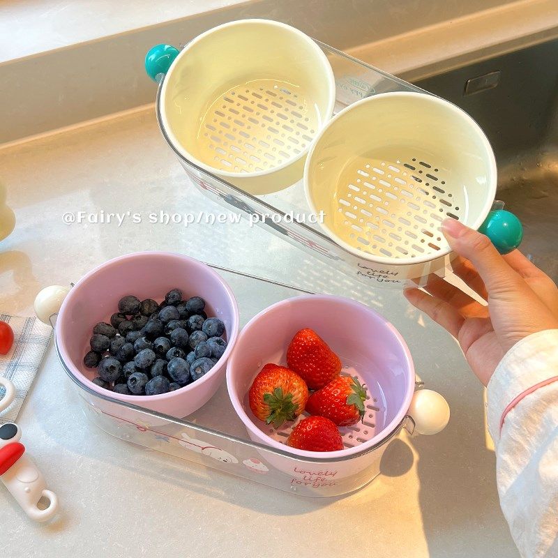 高颜值沥水篮双层大容量家用厨房洗菜盆加厚多功能洗水果分格果盘,餐饮具,洗菜盆/沥水篮/漏水筛,淘宝优惠券,粉丝福利购,淘宝优惠卷