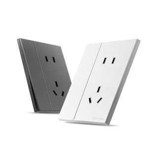 锦迈暗装86型一开五孔左侧开关带插座单/双控家用通用10a面板白灰