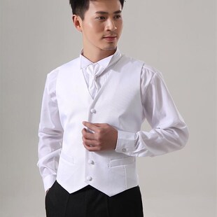 男士西装礼服马甲背心表演修身西服结婚主持酒吧KTV服务生酒店夏