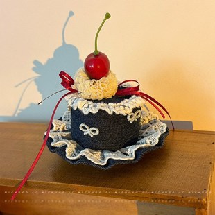 可点燃!樱桃蜡烛生日帽子发夹女孩儿童高级感氛围感拍照道具成人