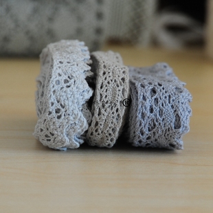 灰色棉线花边镂空棉蕾丝辅料手工布艺diy织带材料棉质条码 拼接条