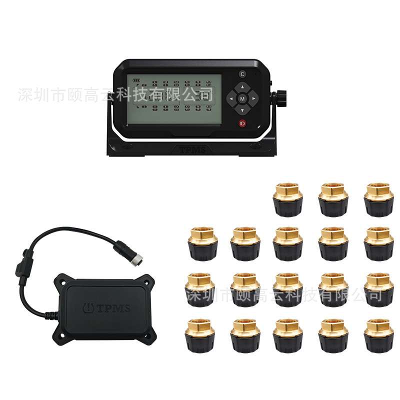 18轮 工程车/卡车 外置式OTR胎压监测系统TPMS 支持自动换挂