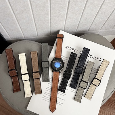 适用华为方扣硅荔枝纹皮表带