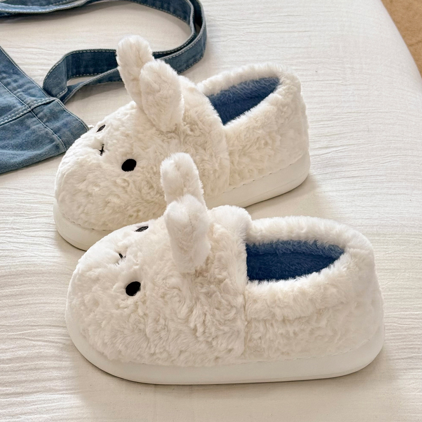 红豆可爱棉拖鞋女包跟2025新款