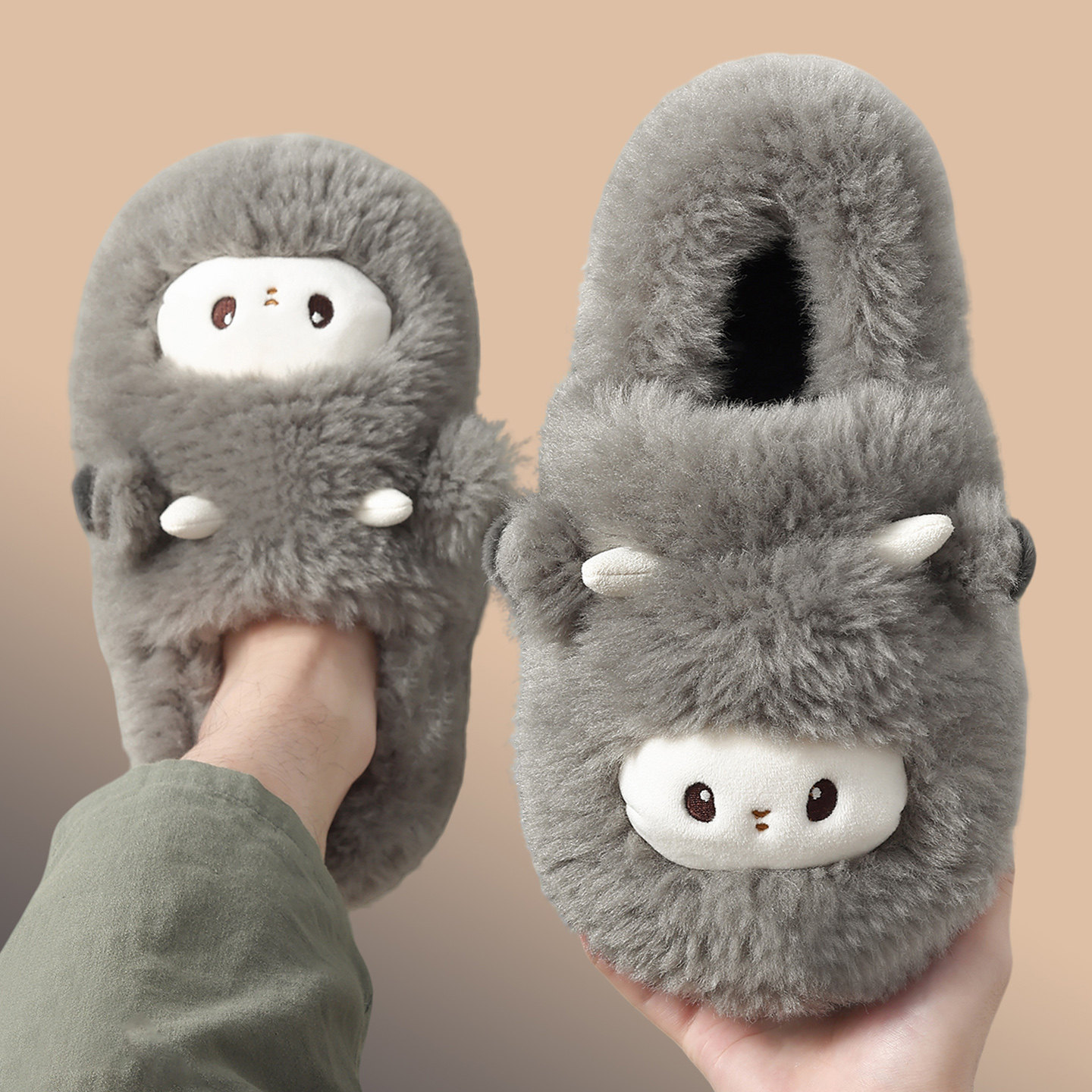 红豆包跟棉拖鞋男款冬季2025新款