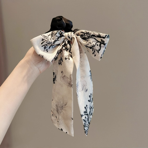 名狐复古国风印花飘带大肠圈发圈