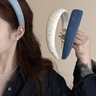 极简风彩色波点发箍女韩版气质高颅顶宽边头箍2026新款海绵发箍