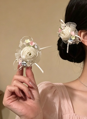 名狐春の期待花朵发夹超仙拍照
