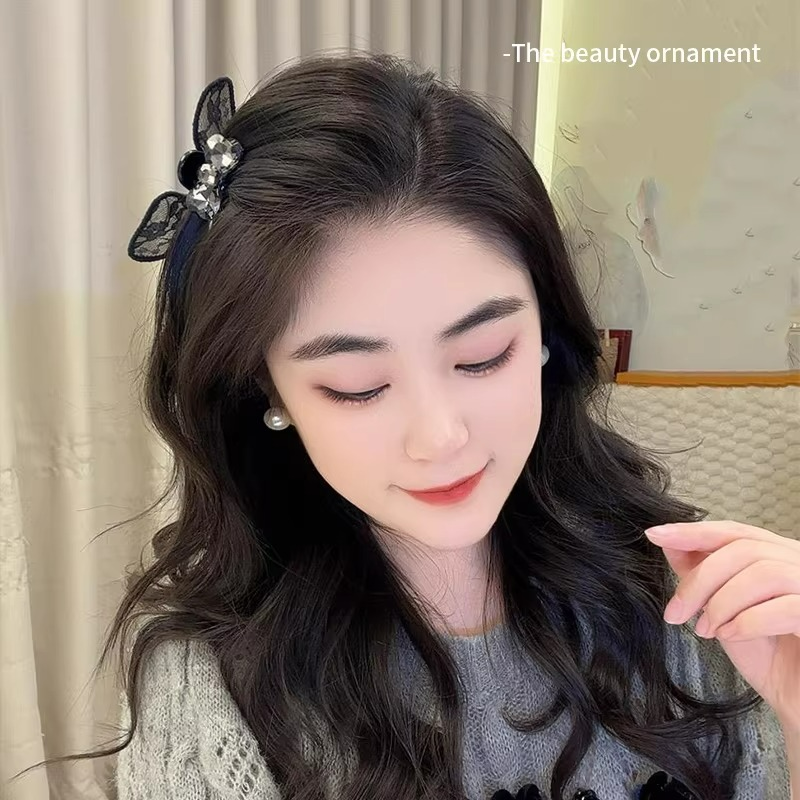 超甜蕾丝兔耳朵蝴蝶结小抓夹