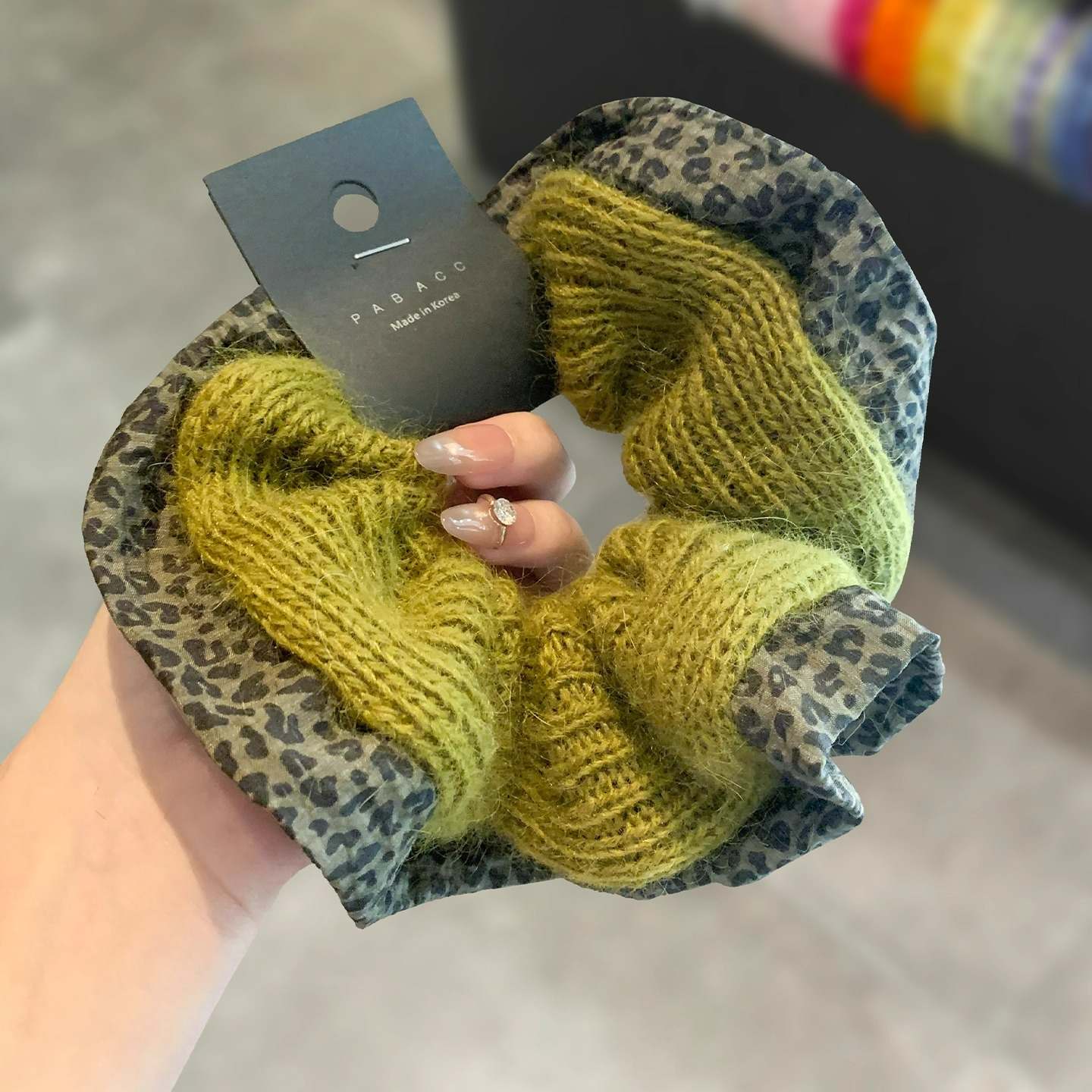 韩国创意设计感针织显白果绿豹纹包边肥肠圈温柔软糯毛绒头绳发圈,饰品/流行首饰/时尚饰品新,发饰,淘宝优惠券,粉丝福利购,淘宝优惠卷