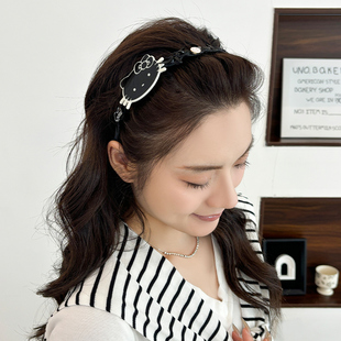 名狐甜美Kitty带齿头箍时尚蓬松设计发箍ins可爱少女外出头饰发卡