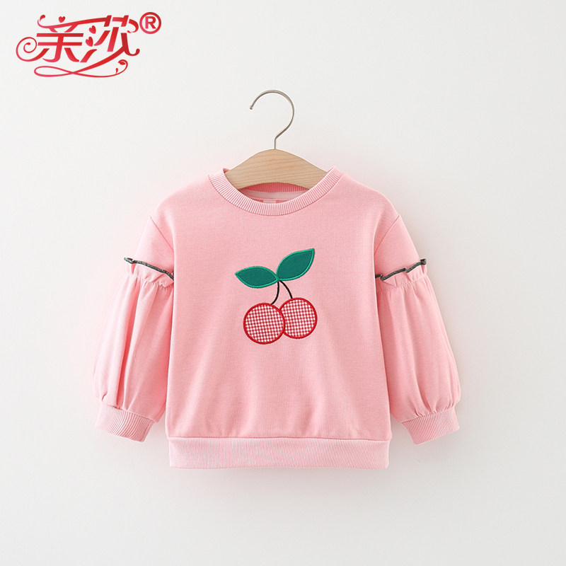 亲莎女童秋季洋气长袖棉质卫衣