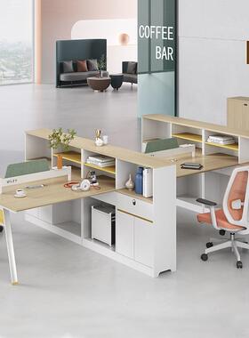 办公桌现代职员桌四人位办公室桌子工位桌屏风办公桌椅电脑桌