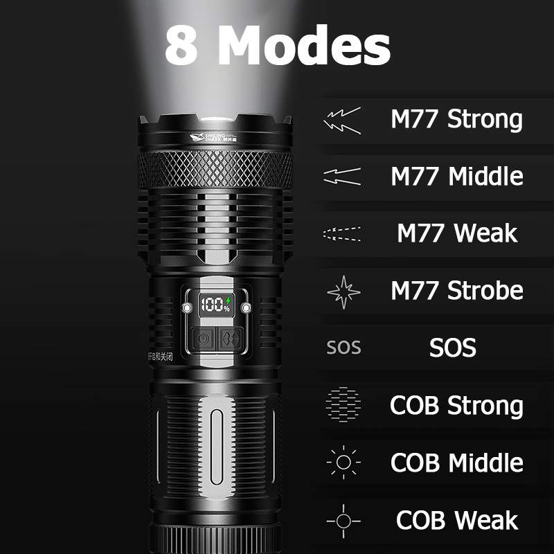 Strong ultra-bright flashlight outdoor long-range laser