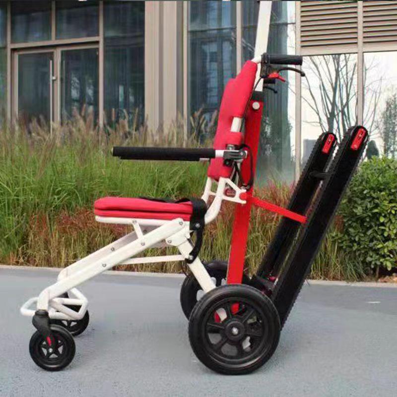 超轻铝合金电动爬楼机履带式代步车爬楼梯老人折叠轮椅轻量车