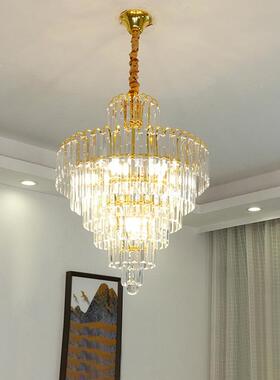 现代简约LED水晶餐厅吊灯小客厅卧室书房黄色水晶小餐吊家用灯具