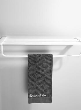 烤漆白色哑光浴巾架毛巾杆置物架金色浴室黑色置物架枪灰色毛巾架