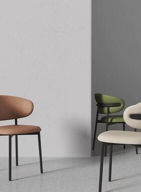 法式奶油风白色意餐椅家用现代简约设计师椅子靠背餐桌椅餐厅凳子