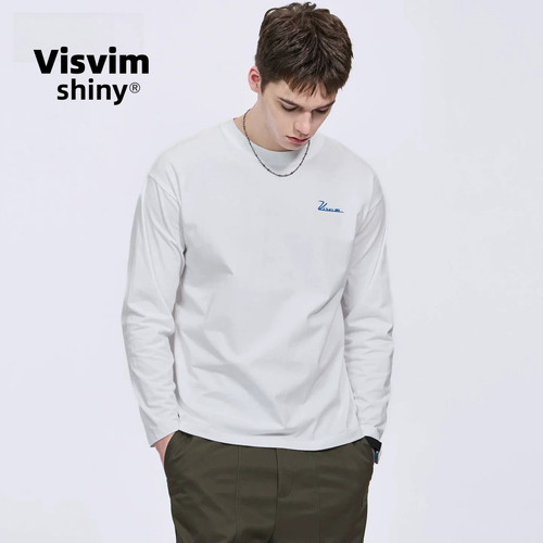 VISVIM SHINY纯棉长袖t恤男秋季重磅内搭打底衫宽松圆领休闲上衣