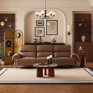 LAZBOY乐至宝多功能真皮沙发中古风德克萨斯GN.513 商场同款