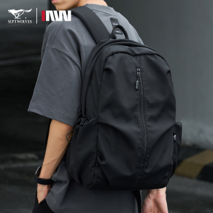 七匹狼日系书包男高中生大容量双肩包大学生户外登山旅行电脑背包