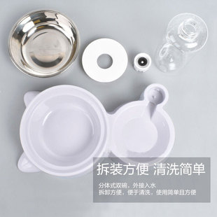 狗碗猫碗不锈钢饭碗可拆卸自动续水防侧翻泰NQ迪猫咪中小型宠物用