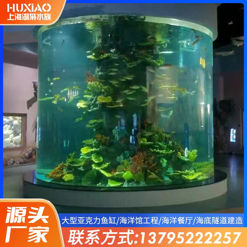 大型海水c缸专业工程海洋馆建造大型压克力圆柱弧形创意鱼缸水族
